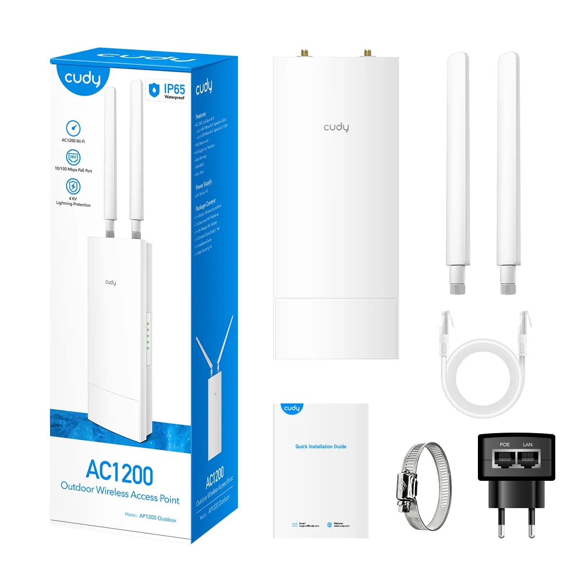 Cudy AC1200 Outdoor Wi-Fi Access Point - Angle 5