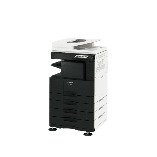 SHARP BP-30M31 with 2 x 500-page input drawers, ADF, cupboard pedestal and Toner - Angle 2