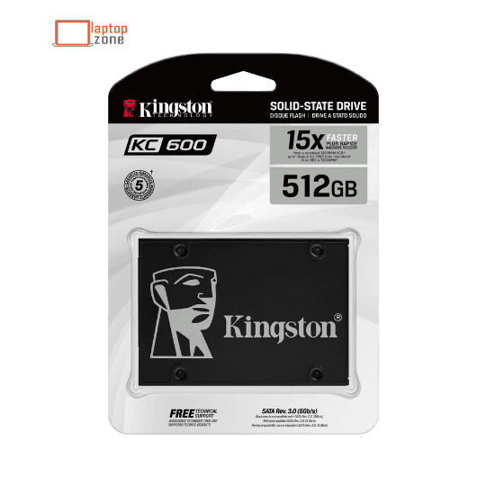 Kingston KC600 512GB 2.5 Inch SATA Solid State Drive - Angle 3