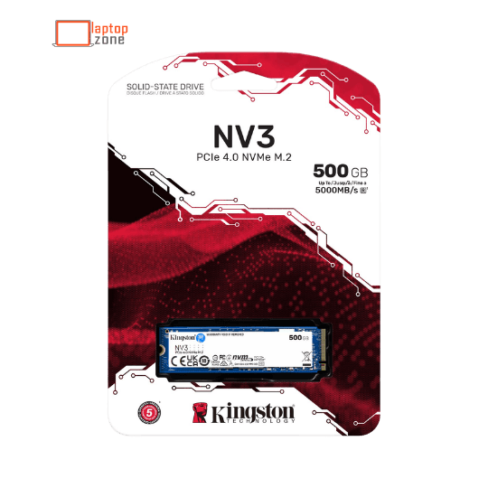 Kingston NV3 500GB NVMe PCIe Gen4 M.2 Solid State Drive - Angle 3