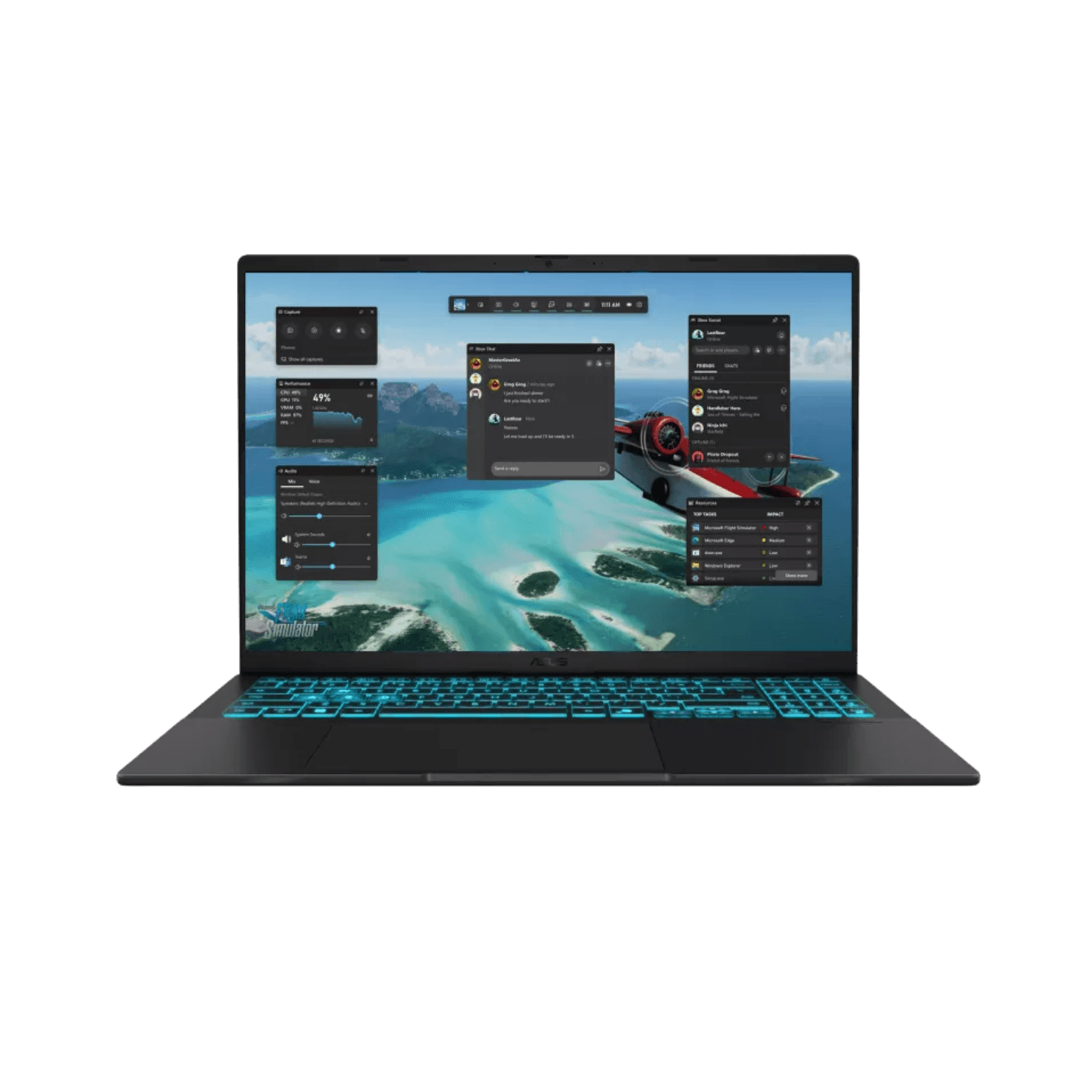 ASUS V16 V3607VH 16-inch Core 7 240H 32GB 1TB RTX 5050 Windows 11 Pro Gaming Laptop - Main View